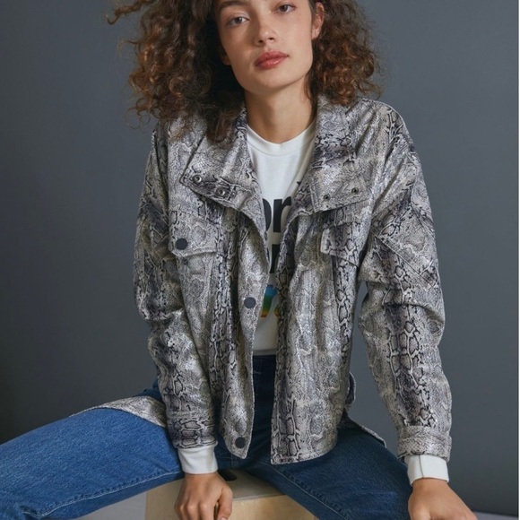 Anthropologie Snake Printed Jacket - Picture 1 of 8